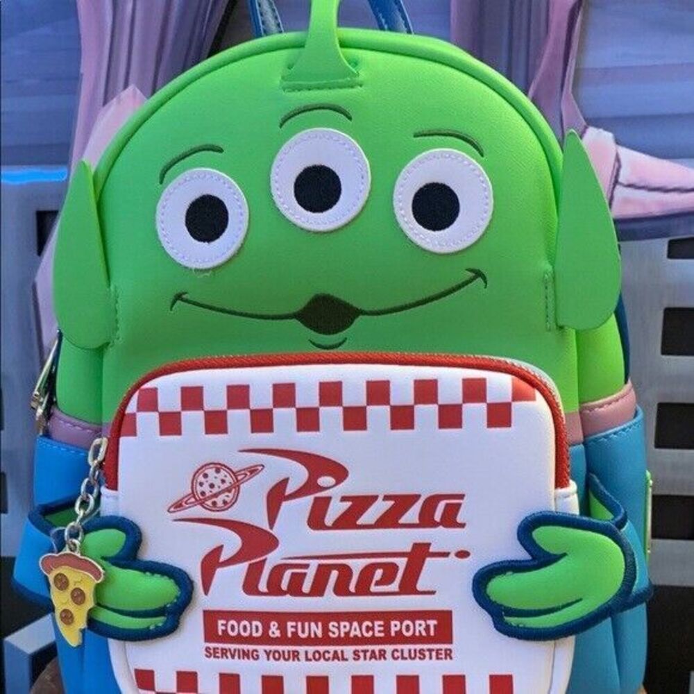 Loungefly Disney Green Alien Pizza Planet Mini Backpack Toy Story ⚡️SHIPS NOW⚡️